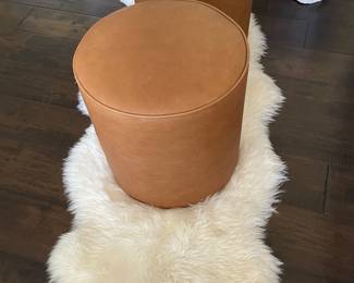 Camel leather stools 17x17x18”