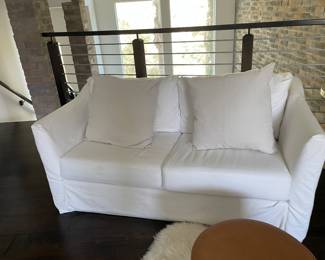 1 of 2 white sofas pottery barn 65x36x26 1/2”