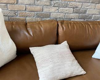 Leather camel color couch 83x41x23