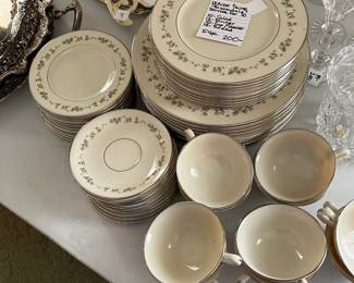 #142	Lenox China Brookdale service fo 10 54 piece	 $200.00 			
