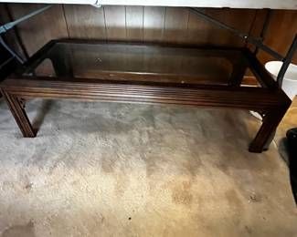#45	Wood w/Glass top Coffee Table - 50x24x14	 $40.00 			