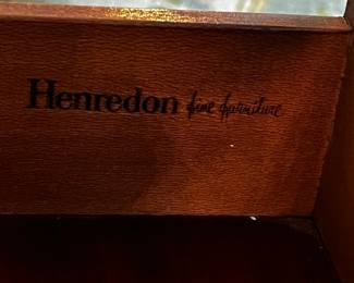 #8	Henredon drop side end table with 1 drawer and shelf 21-41x27x26	 $150.00 			