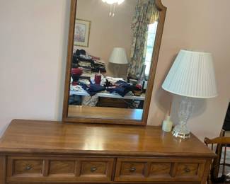 #22	Bassett Dresser w/6 Drawers and Mirror - 60x19x31   Mirror - 29x45	 $125.00 			