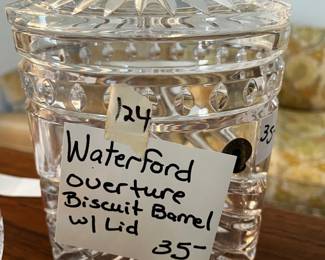 #124	Waterford Ovrure Biscuit Barrel w/lid	 $35.00 			