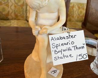 #127	Alabaster Spinario "Boy with Thorn" Statue	 $150.00 			