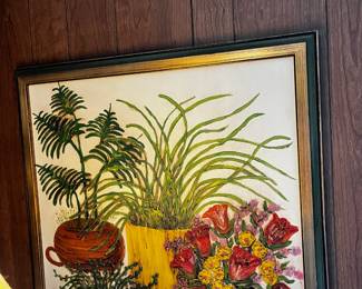 #70	Arcylic textured floral painting 28x27"	 $100.00 			