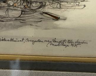 #31	Mads Stage Print Overgaden Christianshavn Copenhagen Stenders Forlag & Frame and 2nd print of Mads Stage Danish Artist Watercolor Pencil Signed Print Reformed Church Framed	 $75.00 			