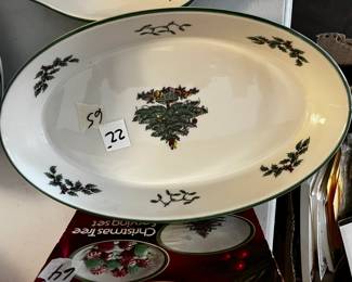 #65	Spode Christmas Tree oval oven to table casserole dish 10.5x6.5"	 $22.00 	   	 	
