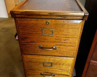 #36	Wood 2 Drawer Oak Standard Filing Cabinet - 16.5x17x28	 $75.00 			