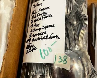 #138	Salem  52 piece flatware 	 $100.00 			