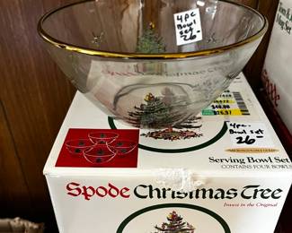 #63	Spode set of 4 glass cereal bowls	 $26.00 			