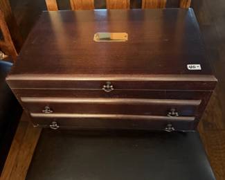 #151 Reed and Barton Eureka Mahogany jewelry box $40