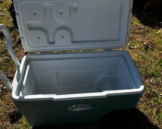 #113	Coleman rolling cooler	 $20.00 			