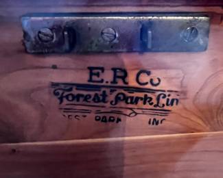 #14	ER Co. Forest Park Lin Cedar Chest on Wood Legs w/Carved Front w/trestle  - 48x19x25	 $175.00 			