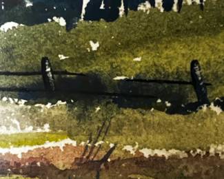 #42	Original Watercolor signed of Fields and Sky Framed and Matted - 22x17	 $75.00 			