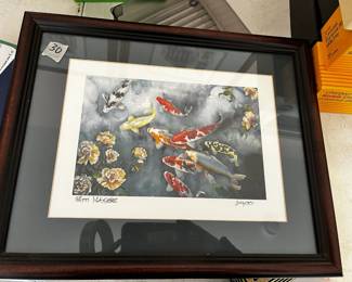 #30	Fine Art Print of Koi by Patty Magee w/certificate of Authencity - Framed and Matted - 6x9 - 9/400	 $60.00 			