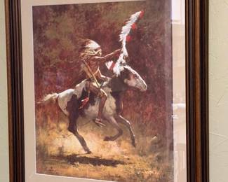 Howard Terpning, Sioux Flag, Signed