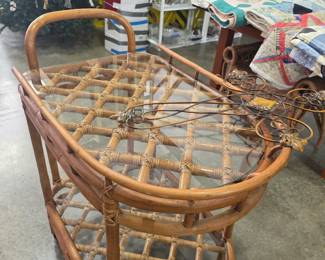 Bamboo bar cart