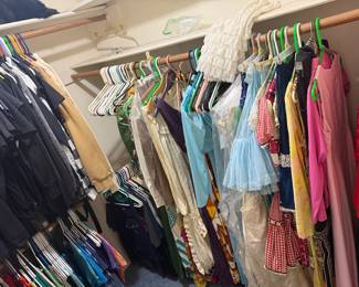 Vintage dresses, square dancing skirts, and modern clothes