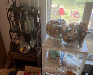 Vintage match box’s, bar supplies, table clothes, runners