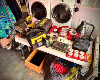 Camping gear, tools, washer and dryer