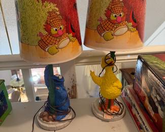 2- vintage Sesame Street lamps