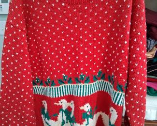 Yes, that is a holiday sweater with geese. You will be the ht of the party!