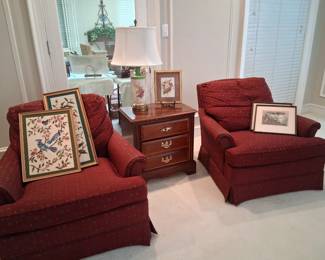 club chairs, Broyhill side chest