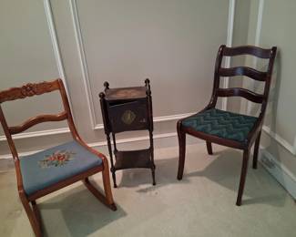 Tell City rocker, old smoking stand