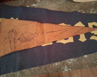 early 1900s leather pennant