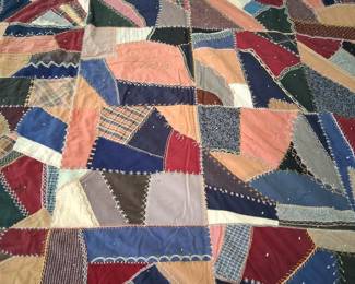 Crazy quilt dated 1902. Possibly out of Mississippi or Illinois