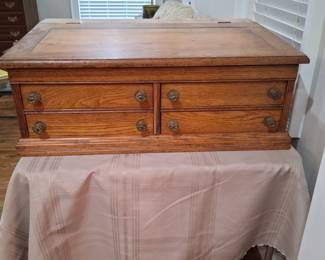 hand made oak silver chest from old Mississippi homeplace