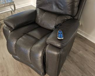 Electric reclining leather lazy boy 
