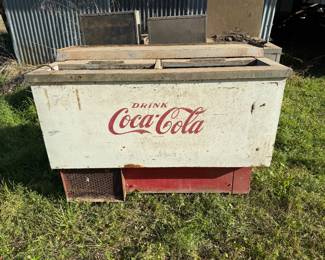 1940-1950's era Commercial Coca-Cola Chest Cooler with sliding lids. Condition unknown