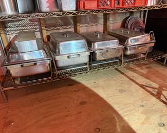 Chafers with steam pans for serving and catering of food