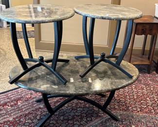 Coffee table and 2 side tables