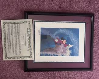 Mickey mouse picture with certificate of authenticity