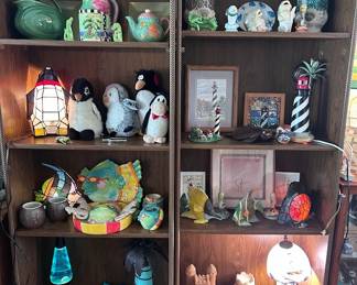 Lots of collectibles including 2 lava lamps