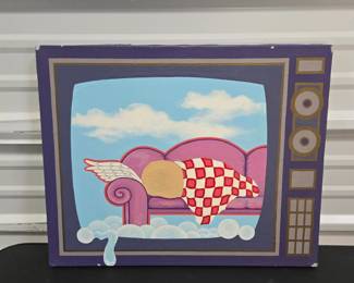 Outsider Surrealist "Couch Potato" Painting | Lot 40