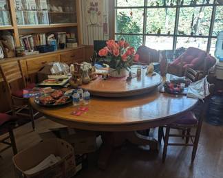 Custom built table with removable lazy Susan - exquisite piece for entertaining 