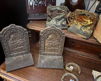 Bradley & Hubbard Bronze Cardinal Bookends 