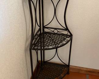 Iron corner plant stand