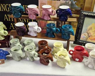 Frankoma Donkey and Elephant political mugs