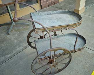 Cool farmhouse metal plant stand/ cart