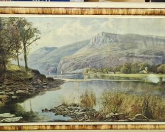 Vintage original framed print "Lake Windermere" by Thomas Creswick