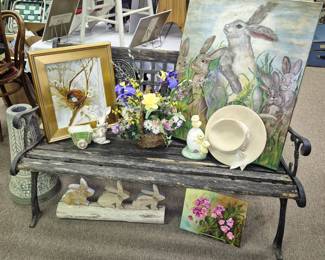 Cast iron and wood park bench