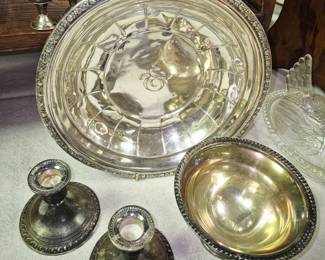 Much sterling and silverplate