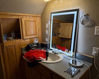 Heated and light up bathroom mirror and more