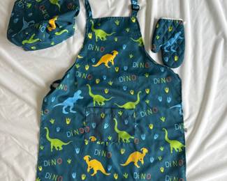 Kids dinosaur apron set