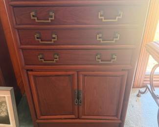 #15 - $350 - Teakwood silver cabinet 25x15x37